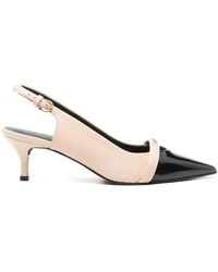 Furla - Two-Tone Slingback Pumps With Design - Lyst