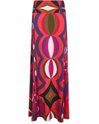 PUCCI - Falda midi con estampado geométrico - Lyst
