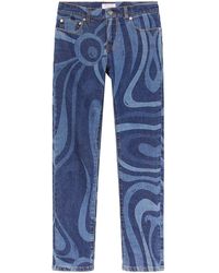 Emilio Pucci - Abstract-print Straight-leg Jeans - Lyst