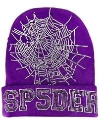 Sp5der - Rhinestone-Web Beanie - Lyst
