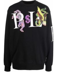 Philipp Plein - Graphic-Print Cotton Sweatshirt - Lyst