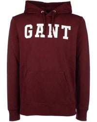 GANT - Logo-Print Hoodie - Lyst