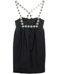 Prada - Embroidered Mini Dress - Lyst
