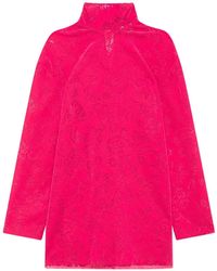 MSGM - Lace-Patterned Bow-Detail Mini Dress - Lyst
