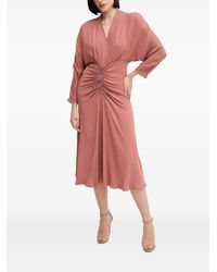 Sandro Ferrone - Vestido midi con diseño fruncido - Lyst