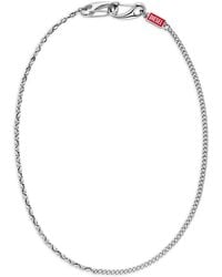 DIESEL - Logo-Plaque Curb-Link Necklace - Lyst