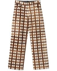 CAMPERLAB - Checked Leather Straight-Leg Trousers - Lyst