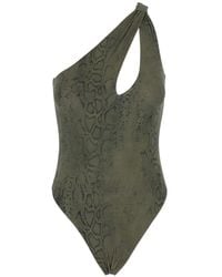 FEDERICA TOSI - Python-Print One-Shoulder Swimsuit - Lyst