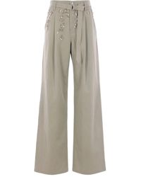 Ermanno Scervino - Sequin-Embellished Belted Trousers - Lyst