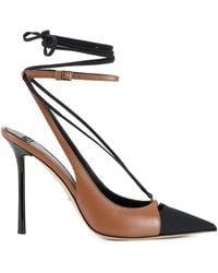 Elisabetta Franchi - Tapered Toe Leather Pumps - Lyst