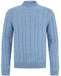 Slowear - Pull En Maille Torsadée À Col Montant - Lyst