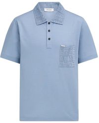 Ferragamo - V-Neck Polo With Jacquard Pocket Detail - Lyst