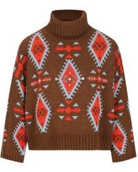 COLOUR MARKET® - Crystal-Embellished Intarsia-Knit Sweater - Lyst