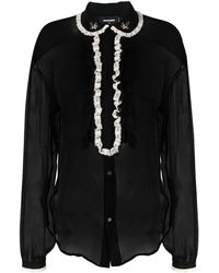 DSquared² - Blouse En Soie À Volants - Lyst