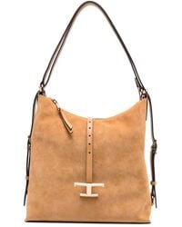 Tod's - Timeless Suede T-Buckle Shoulder Bag - Lyst