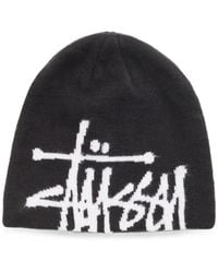 Stussy - Logo-Intarsia Brushed Beanie Hat - Lyst