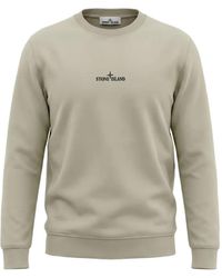 Stone Island - Compass-Print Crew-Neck Sweatshirt - Lyst