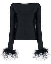 Atu Body Couture - Feather-Cuffs Long Sleeve Top - Lyst