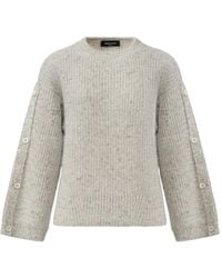 Fabiana Filippi - Buttoned-Sleeve Ribbed-Knit Sweater - Lyst