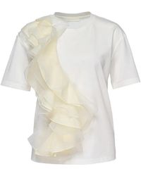 Club21 - Frill-Detail T-Shirt - Lyst