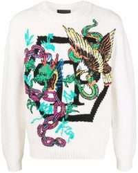 Philipp Plein - Patterned Intarsia-Knit Jumper - Lyst