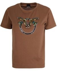 Pinko - Rhinestone-Embellished T-Shirt - Lyst