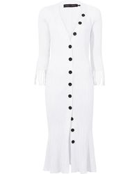 Proenza Schouler - Ribbed-Knit Buttoned-Up Dress - Lyst
