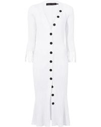 Proenza Schouler - Ribbed-Knit Buttoned-Up Dress - Lyst