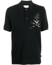 Philipp Plein - Skull-patch Cotton Polo Shirt - Lyst