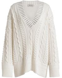 Alberta Ferretti - Aran Cable-Knit Sweater - Lyst
