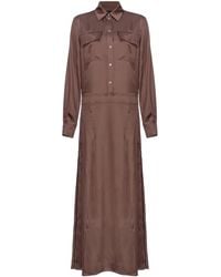 Pinko - Long-Sleeve Satin Maxi Dress - Lyst