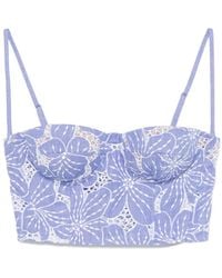 Genny - Top Con Ricamo A Fiori - Lyst