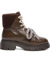 Stuart Weitzman - Hudson Lite Lace-Up Shearling Boots - Lyst