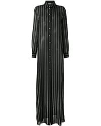 Lanvin - Striped Maxi Shirt Dress - Lyst