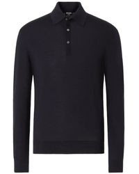 ZEGNA - Polo Trofeo 15 Mm En Laine Marine - Lyst