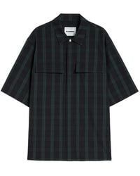 Jil Sander - Technical Check Pockets Cotton Shirt - Lyst