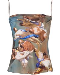 Balmain - Sky-print Silk Camisole Top - Lyst
