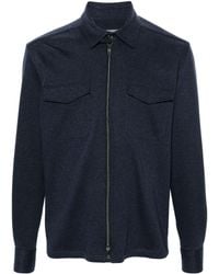 Corneliani - Mélange Zip-up Shirt Jacket - Lyst