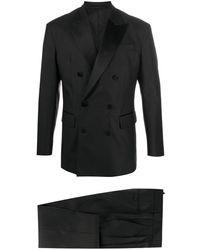 DSquared² Double Breasted Peak-lapel Suit - Black
