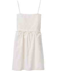 Miu Miu - Buttoned Cotton-Linen Mini Dress - Lyst