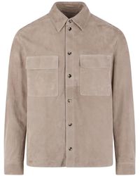 Agnona - Patch-Pockets Shirt Leather Jacket - Lyst