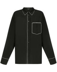 A.M.G - Contrast-Trim Shirt - Lyst