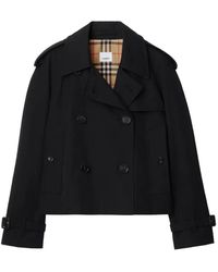Burberry - Cropped Gabardine Mayfair Trench Jacket - Lyst