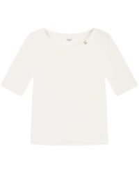 Chloé - T-Shirt mit U-Boot-Ausschnitt - Lyst