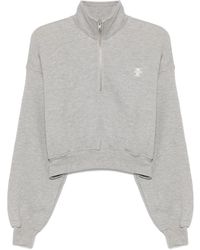 ÉTERNE - Cropped Half-Zip Sweatshirt - Lyst