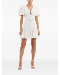 sachin and babi light blue dress Jarlo Ronie Bridal applique sweetheart strapless mini dress in ivory