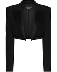 Dolce & Gabbana - Double-Breasted Cropped Jacket - Lyst