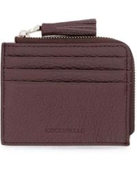 Coccinelle - Small Tassel Pebbled-Leather Cardholder - Lyst