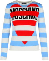 Moschino - Heart-Logo Striped Sweater - Lyst