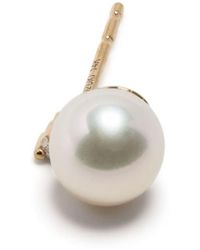 Mizuki - 14kt Yellow Gold Medium Sea Of Beauty Pearl And Diamond Earrings - Lyst